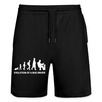 Evolution Of A Bus Driver - Stanley/Stella Unisex Bio Joggingshorts Trainer  - Schwarz - Vorne - Nik (191cm) & Marisol (170cm)