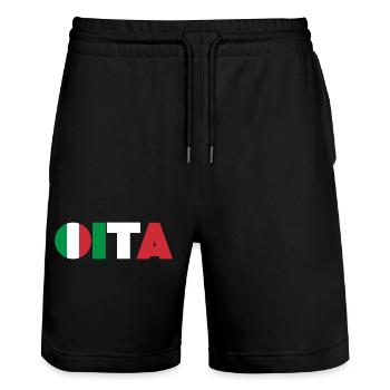 Italie - Short de jogging bio TRAINER Stanley/Stella unisexe - noir - Devant - Nik (191cm) & Marisol (170cm)