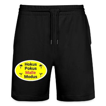 Hocus Pocus Malle Mode Tropical Mallorca - Stanley/Stella Trainer Unisex Organic Jogging Shorts - black - Front - Nik (191cm) & Marisol (170cm)