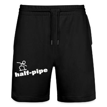 demi-lune - Short de jogging bio TRAINER Stanley/Stella unisexe - noir - Devant - Nik (191cm) & Marisol (170cm)