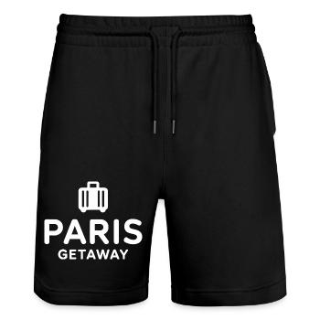 Paris Getaway France Voyage - Short de jogging bio TRAINER Stanley/Stella unisexe - noir - Devant - Nik (191cm) & Marisol (170cm)