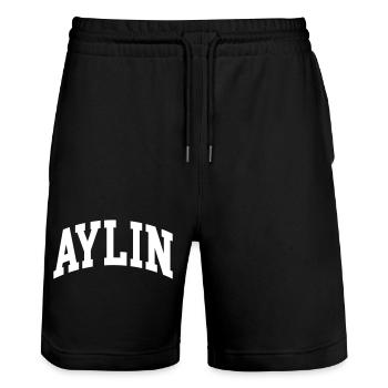 Aylin - Stanley/Stella Trainer Unisex Organic Jogging Shorts - black - Front - Nik (191cm) & Marisol (170cm)