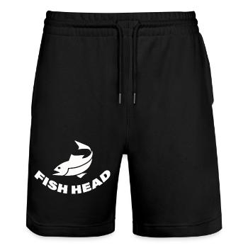 FISH HEAD - Stanley/Stella Unisex Bio Joggingshorts Trainer  - Schwarz - Vorne - Nik (191cm) & Marisol (170cm)
