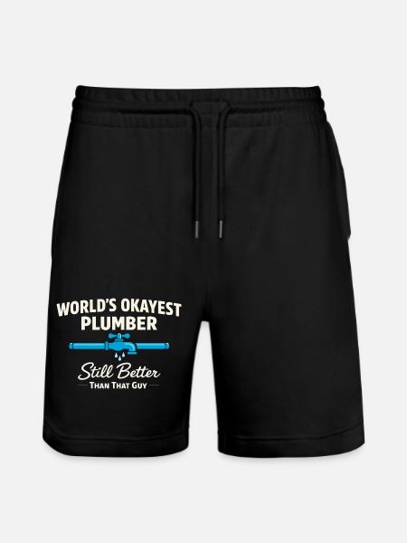 Pipe Whisperer, Plumber, Humor Gift - Stanley/Stella Trainer Unisex Organic Jogging Shorts - black