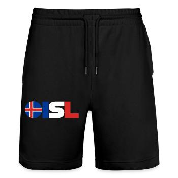 Island - Stanley/Stella Unisex Bio Joggingshorts Trainer  - Schwarz - Vorne - Nik (191cm) & Marisol (170cm)