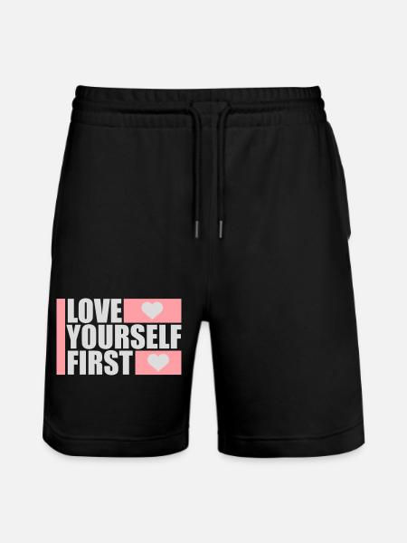 Love Yourself First Self-Love Self-Care - Stanley/Stella Trainer Unisex Organic Jogging Shorts - black