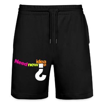Need New Ideas Color Burst - Stanley/Stella Unisex Bio Joggingshorts Trainer  - Schwarz - Vorne - Nik (191cm) & Marisol (170cm)