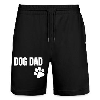 Dog Dad – Hunde Design - Stanley/Stella Unisex Bio Joggingshorts Trainer  - Schwarz - Vorne - Nik (191cm) & Marisol (170cm)