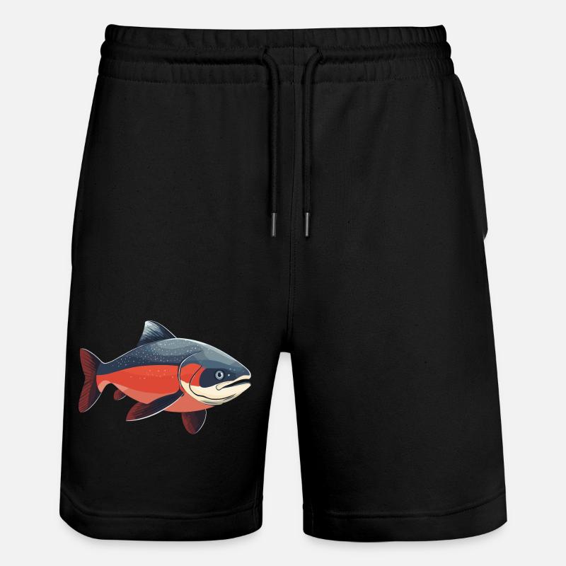 Lachse Lachs - Stanley/Stella Unisex Bio Joggingshorts Trainer  - Schwarz