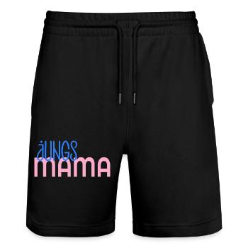 Boys Mom Mother's Day - Stanley/Stella Trainer Unisex Organic Jogging Shorts - black - Front - Nik (191cm) & Marisol (170cm)