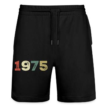 1975 Né en 1975 - Short de jogging bio TRAINER Stanley/Stella unisexe - noir - Devant - Nik (191cm) & Marisol (170cm)