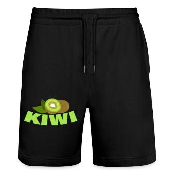 Kiwi - Stanley/Stella Trainer Unisex Organic Jogging Shorts - black - Front - Nik (191cm) & Marisol (170cm)