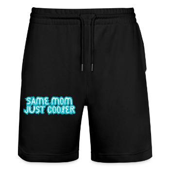 Same Mom Just Cooler - Stanley/Stella Unisex Bio Joggingshorts Trainer  - Schwarz - Vorne - Nik (191cm) & Marisol (170cm)
