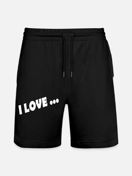 I LOVE ... - Stanley/Stella Trainer Unisex Organic Jogging Shorts - black