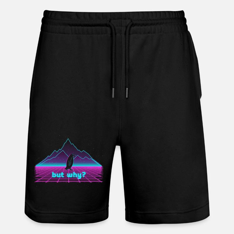 Vaporwave Penguin - Short de jogging bio TRAINER Stanley/Stella unisexe - noir