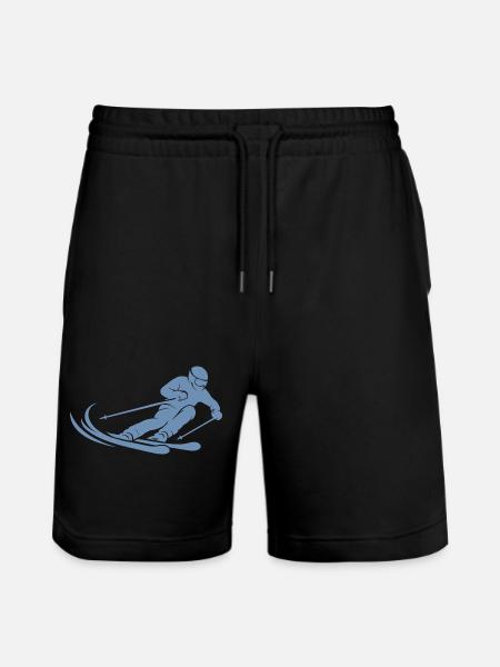 Minimalist Skier Silhouette Skiing - Stanley/Stella Trainer Unisex Organic Jogging Shorts - black
