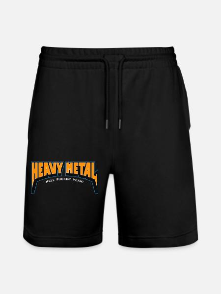 Heavy Metal Hell Yeah Text Logo - Stanley/Stella Trainer Unisex Organic Jogging Shorts - black
