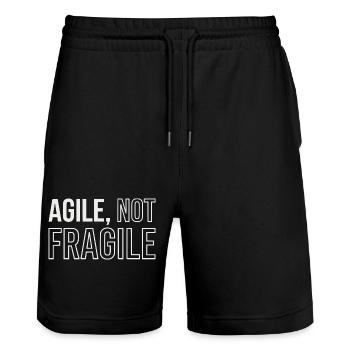Développement Agile, Sweat à capuche Scrum Coach - Short de jogging bio TRAINER Stanley/Stella unisexe - noir - Devant - Nik (191cm) & Marisol (170cm)