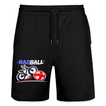 Radball, Cycleball, Hallenradsport - Stanley/Stella Unisex Bio Joggingshorts Trainer  - Schwarz - Vorne - Nik (191cm) & Marisol (170cm)
