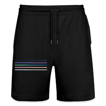Palette de rayures vibrantes - Short de jogging bio TRAINER Stanley/Stella unisexe - noir - Devant - Nik (191cm) & Marisol (170cm)