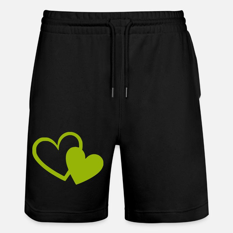 Cœur vert motif de cœurs verts - Short de jogging bio TRAINER Stanley/Stella unisexe - noir