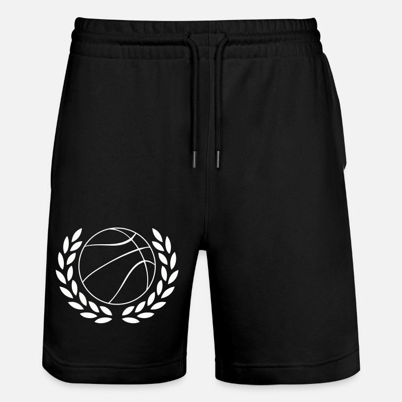 Basketball in Laurel Wreath Emblem - Stanley/Stella Trainer Unisex Organic Jogging Shorts - black