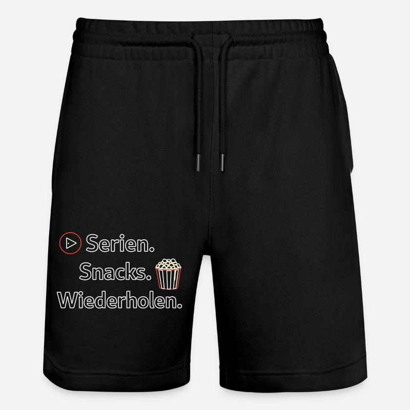 Serien Snacks Wiederholen - Stanley/Stella Unisex Bio Joggingshorts Trainer - Schwarz