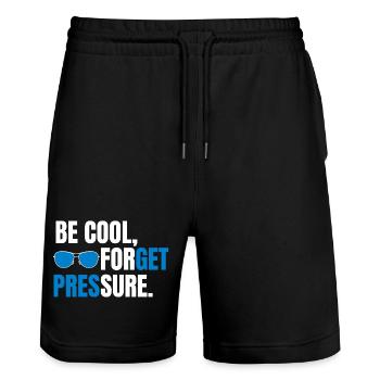 Be Cool Forget Pressure - Short de jogging bio TRAINER Stanley/Stella unisexe - noir - Devant - Nik (191cm) & Marisol (170cm)