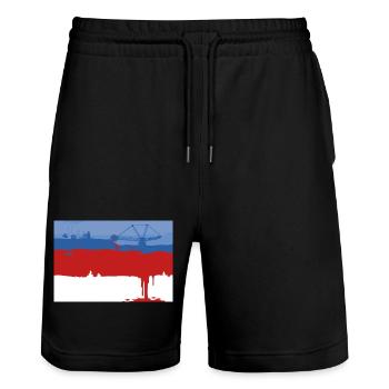 ŁUŽICA KRAWI - BRUNICA - Stanley/Stella Unisex Bio Joggingshorts Trainer  - Schwarz - Vorne - Nik (191cm) & Marisol (170cm)