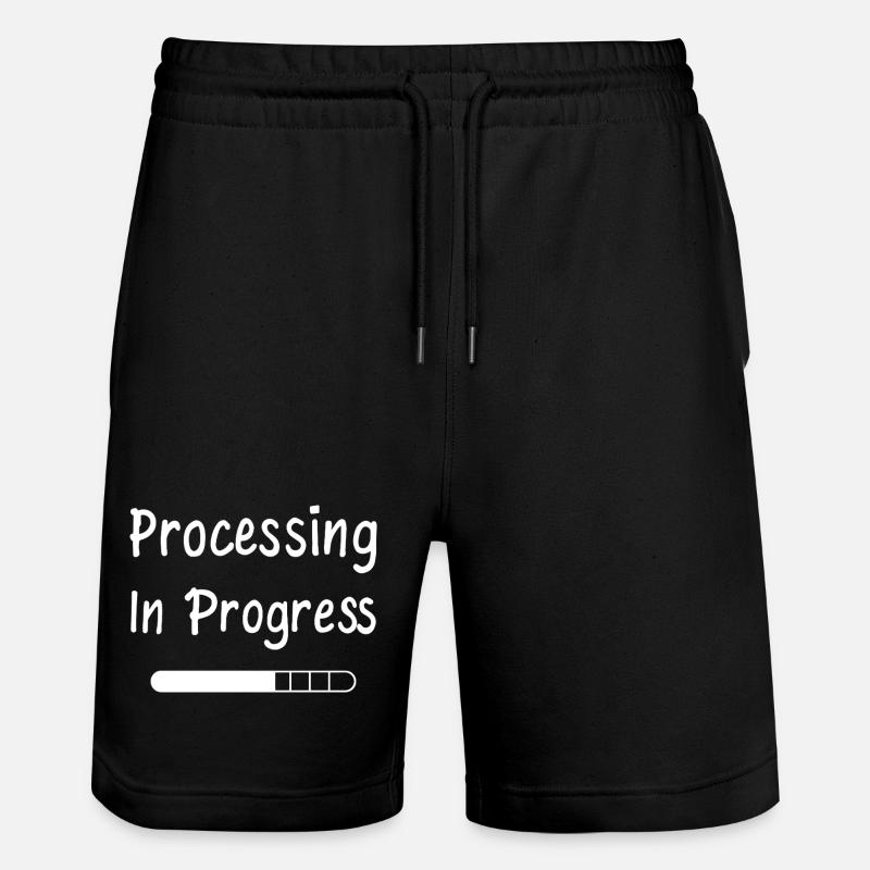 Processing In Progress Ladebalken Statement - Stanley/Stella Unisex Bio Joggingshorts Trainer - Schwarz