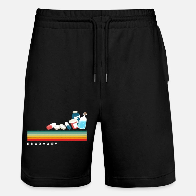 Retro pharmacist pharmacy technician - Stanley/Stella Trainer Unisex Organic Jogging Shorts - black