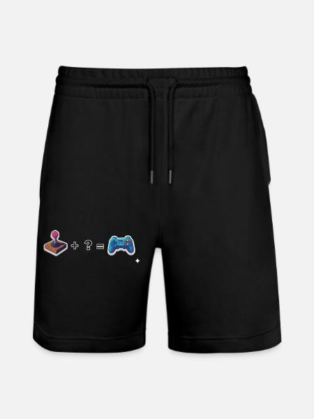 Retro joystick meets gamepad - Stanley/Stella Trainer Unisex Organic Jogging Shorts - black