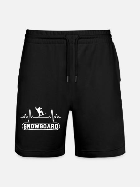 Snowboarding heartbeat snowboard snowboarder - Stanley/Stella Trainer Unisex Organic Jogging Shorts - black