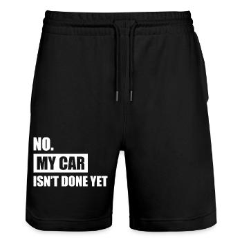 My car isn't done yet Car lover car guy mechanic - Stanley/Stella Unisex Bio Joggingshorts Trainer  - Schwarz - Vorne - Nik (191cm) & Marisol (170cm)