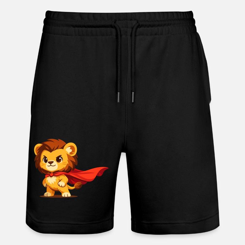 Miniheld Löwe – Kleiner Superlöwe - Stanley/Stella Unisex Bio Joggingshorts Trainer  - Schwarz