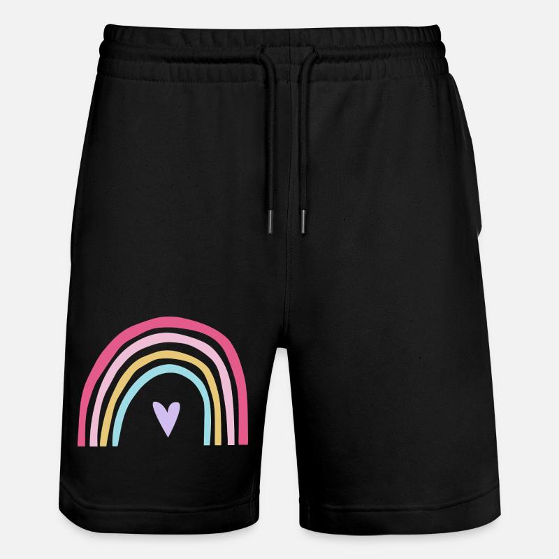 Rose pastel arc-en-ciel violet - Short de jogging bio TRAINER Stanley/Stella unisexe - noir