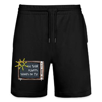 The Sun Always Shines on TV – Retro Spruch - Stanley/Stella Unisex Bio Joggingshorts Trainer  - Schwarz - Vorne - Nik (191cm) & Marisol (170cm)