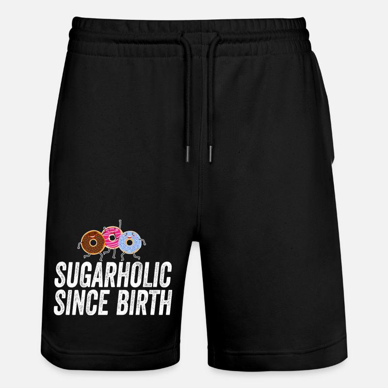 Sugarholic Donuts depuis la naissance - Short de jogging bio TRAINER Stanley/Stella unisexe - noir