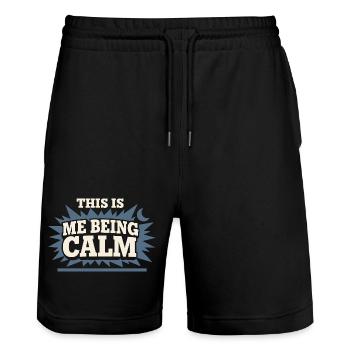Perimenopause Humor Perimenopause - Stanley/Stella Unisex Bio Joggingshorts Trainer  - Schwarz - Vorne - Nik (191cm) & Marisol (170cm)