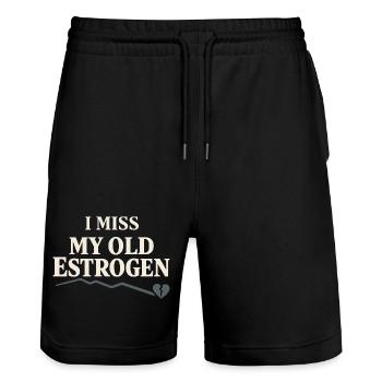 Perimenopause Humor Perimenopause - Stanley/Stella Unisex Bio Joggingshorts Trainer  - Schwarz - Vorne - Nik (191cm) & Marisol (170cm)