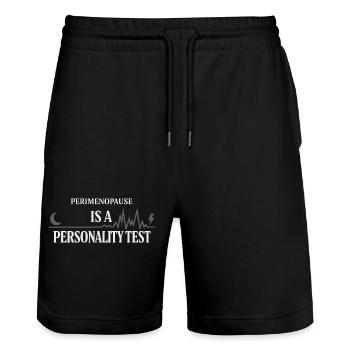 Perimenopause Humor Perimenopause - Stanley/Stella Unisex Bio Joggingshorts Trainer  - Schwarz - Vorne - Nik (191cm) & Marisol (170cm)