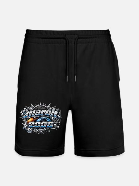 18th Birthday March 2008 Legendary Gift - Stanley/Stella Trainer Unisex Organic Jogging Shorts - black