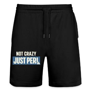 Perimenopause Humor Perimenopause - Stanley/Stella Unisex Bio Joggingshorts Trainer  - Schwarz - Vorne - Nik (191cm) & Marisol (170cm)
