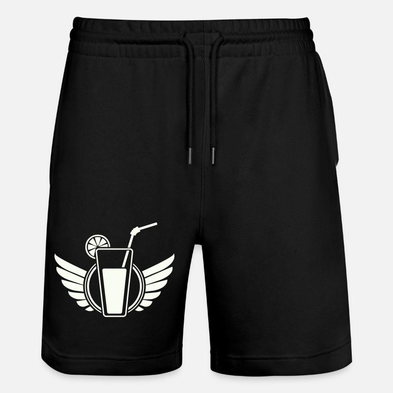 Wing cocktail with lemon slice - Stanley/Stella Trainer Unisex Organic Jogging Shorts - black
