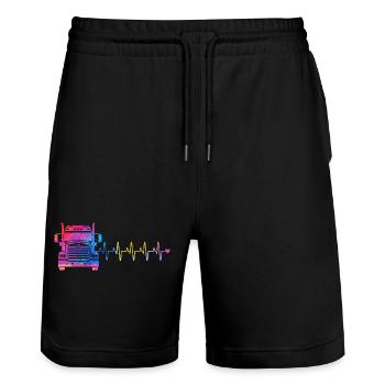 Camion Battement de Cœur - Short de jogging bio TRAINER Stanley/Stella unisexe - noir - Devant - Nik (191cm) & Marisol (170cm)