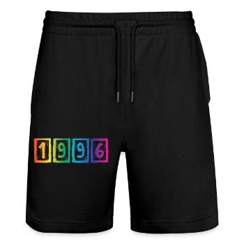 Millésime 1996 - Short de jogging bio TRAINER Stanley/Stella unisexe - noir - Devant - Nik (191cm) & Marisol (170cm)