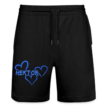 Hector comme prénom - Short de jogging bio TRAINER Stanley/Stella unisexe - noir - Devant - Nik (191cm) & Marisol (170cm)