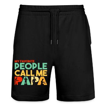 My Favorite People Call Me Papa Cooking Chef - Stanley/Stella Trainer Unisex Organic Jogging Shorts - black - Front - Nik (191cm) & Marisol (170cm)