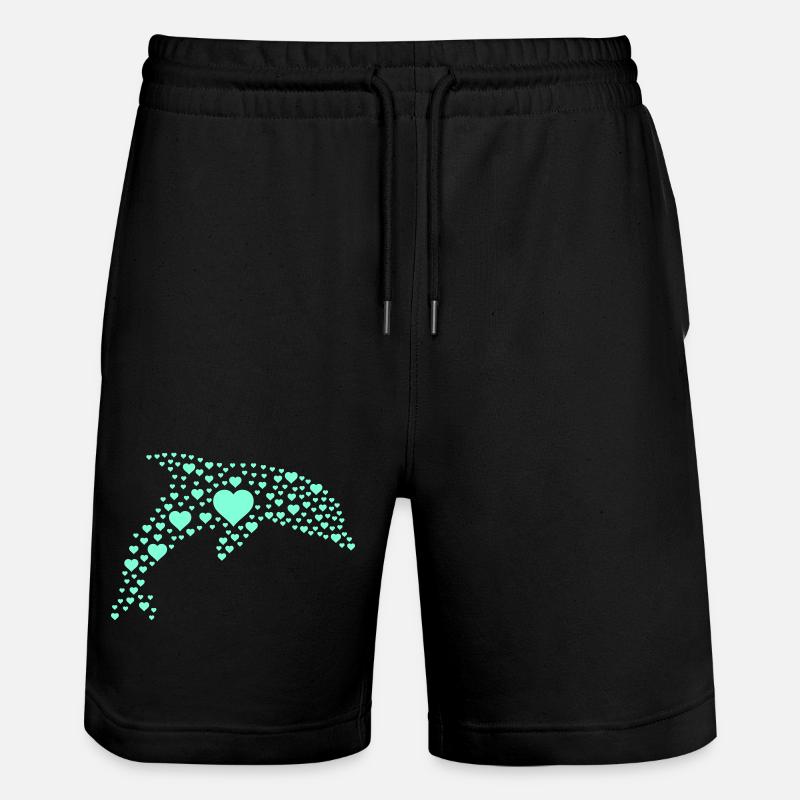 Delfin Herzmuster - Stanley/Stella Unisex Bio Joggingshorts Trainer  - Schwarz