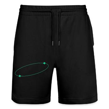 Anneau elliptique en étoile - Short de jogging bio TRAINER Stanley/Stella unisexe - noir - Devant - Nik (191cm) & Marisol (170cm)